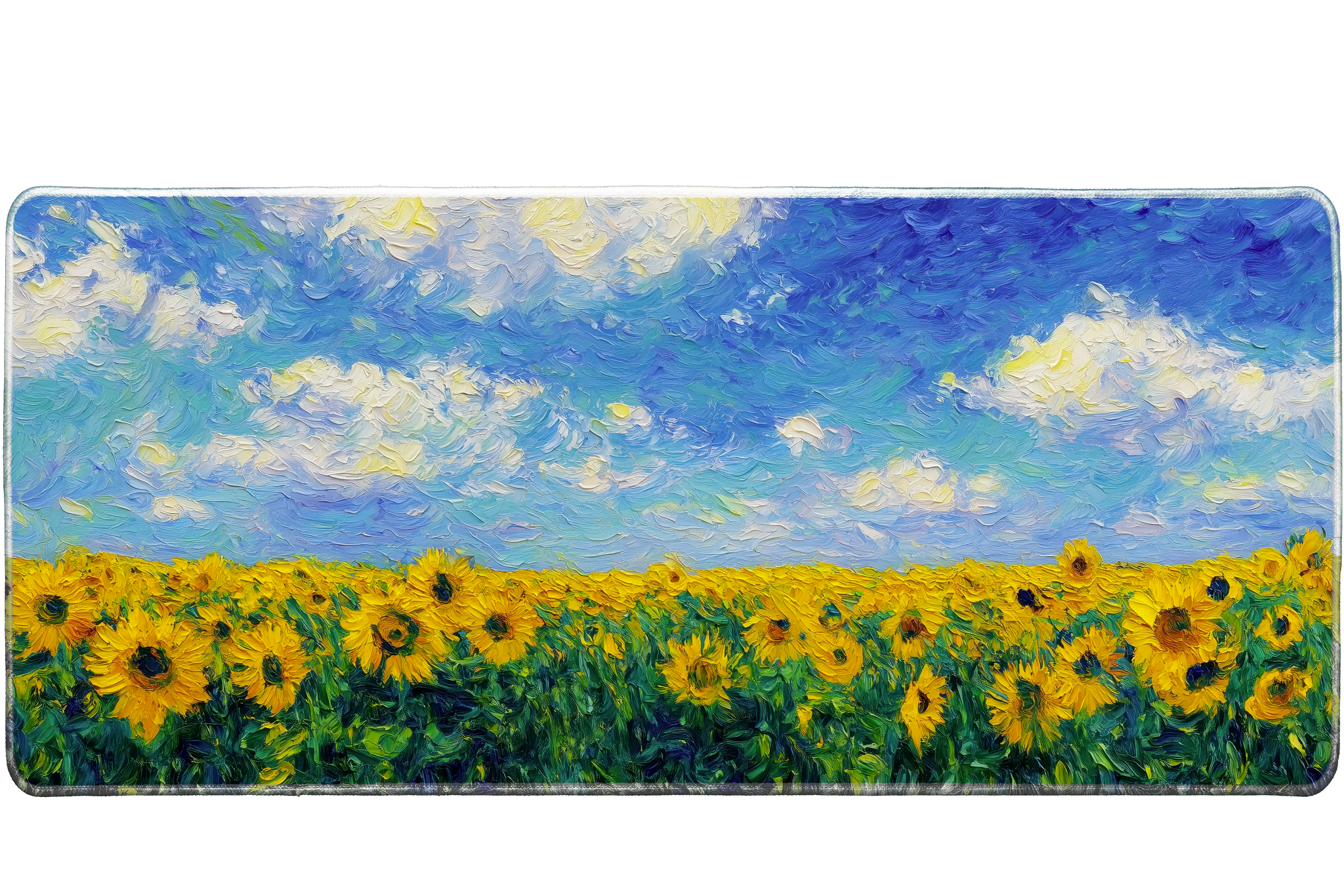 Landscape 90x40cm custom desk mat, non-slip rubber base – Print My Pad