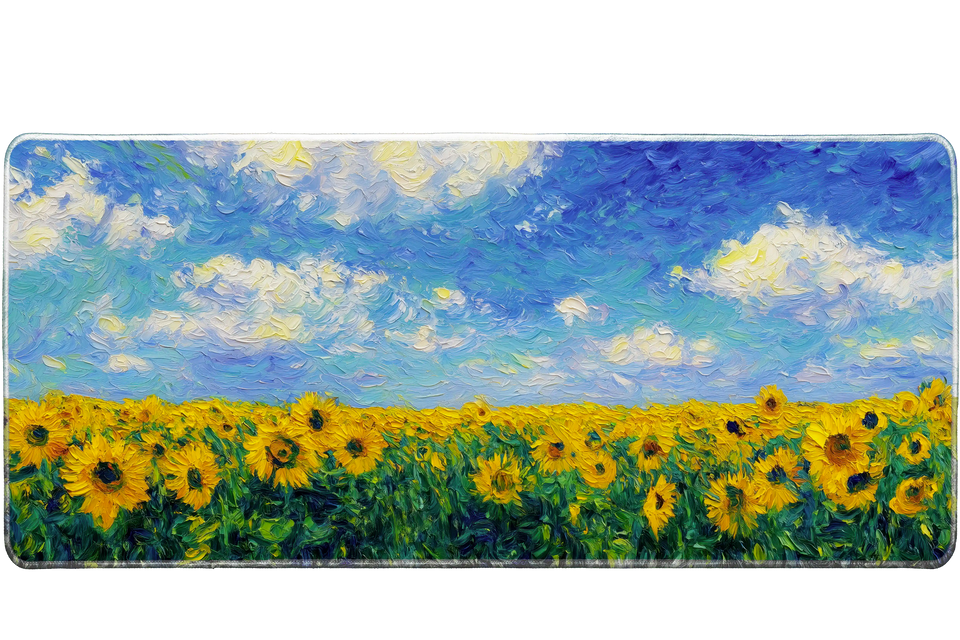 Landscape 90x40cm custom desk mat, non-slip rubber base – Print My Pad