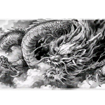 Eastern Dragon desk mat artwork in a wide product view
