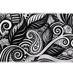 Black and White Paisley desk mat artwork in a wide product view