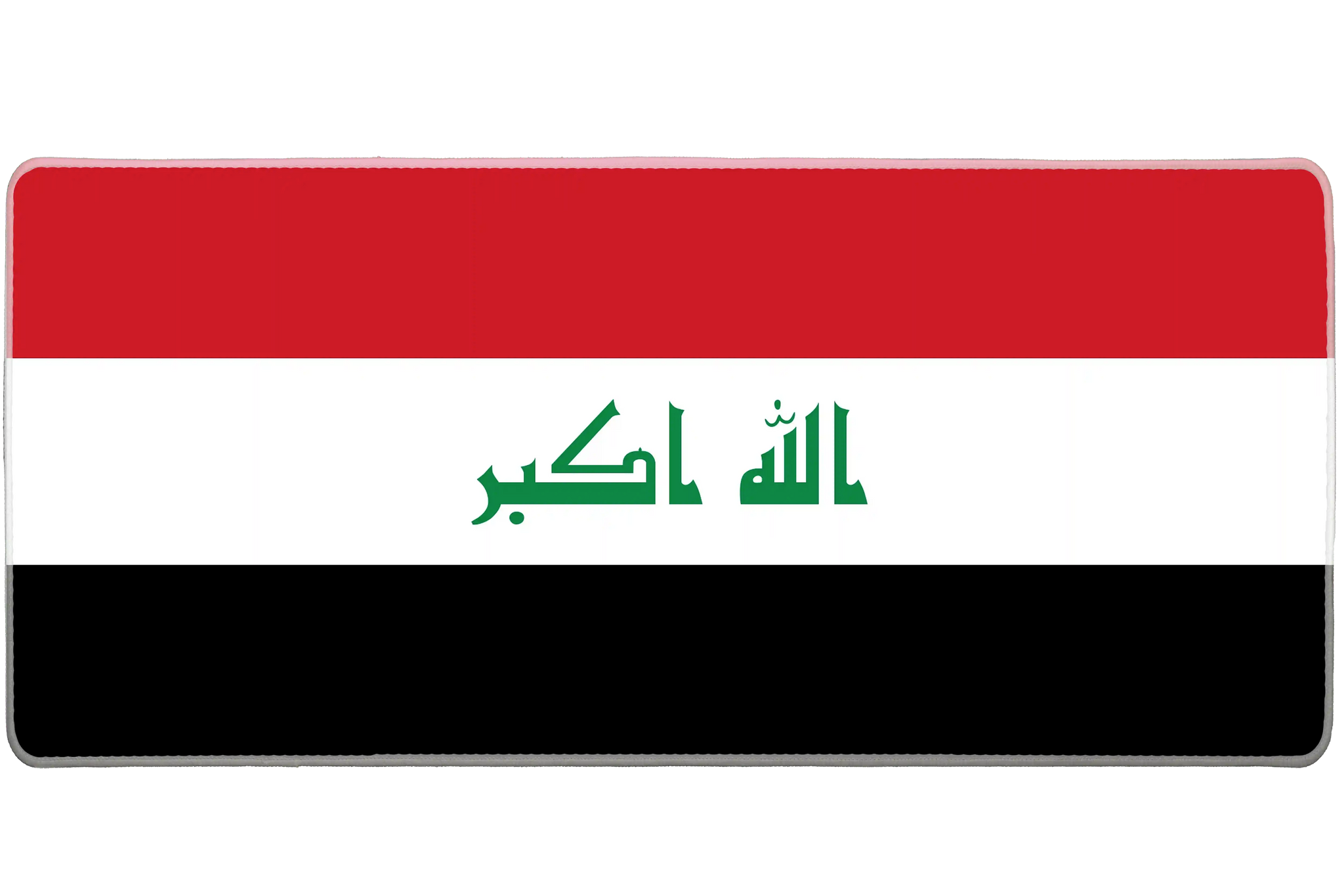 Country 90x40cm Iraq flag custom desk mat, stitched edge – PrintMyPad