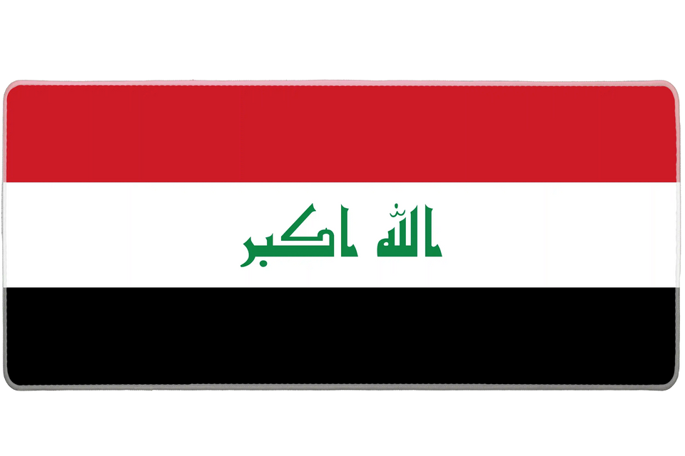 Country 90x40cm Iraq flag custom desk mat, stitched edge – PrintMyPad