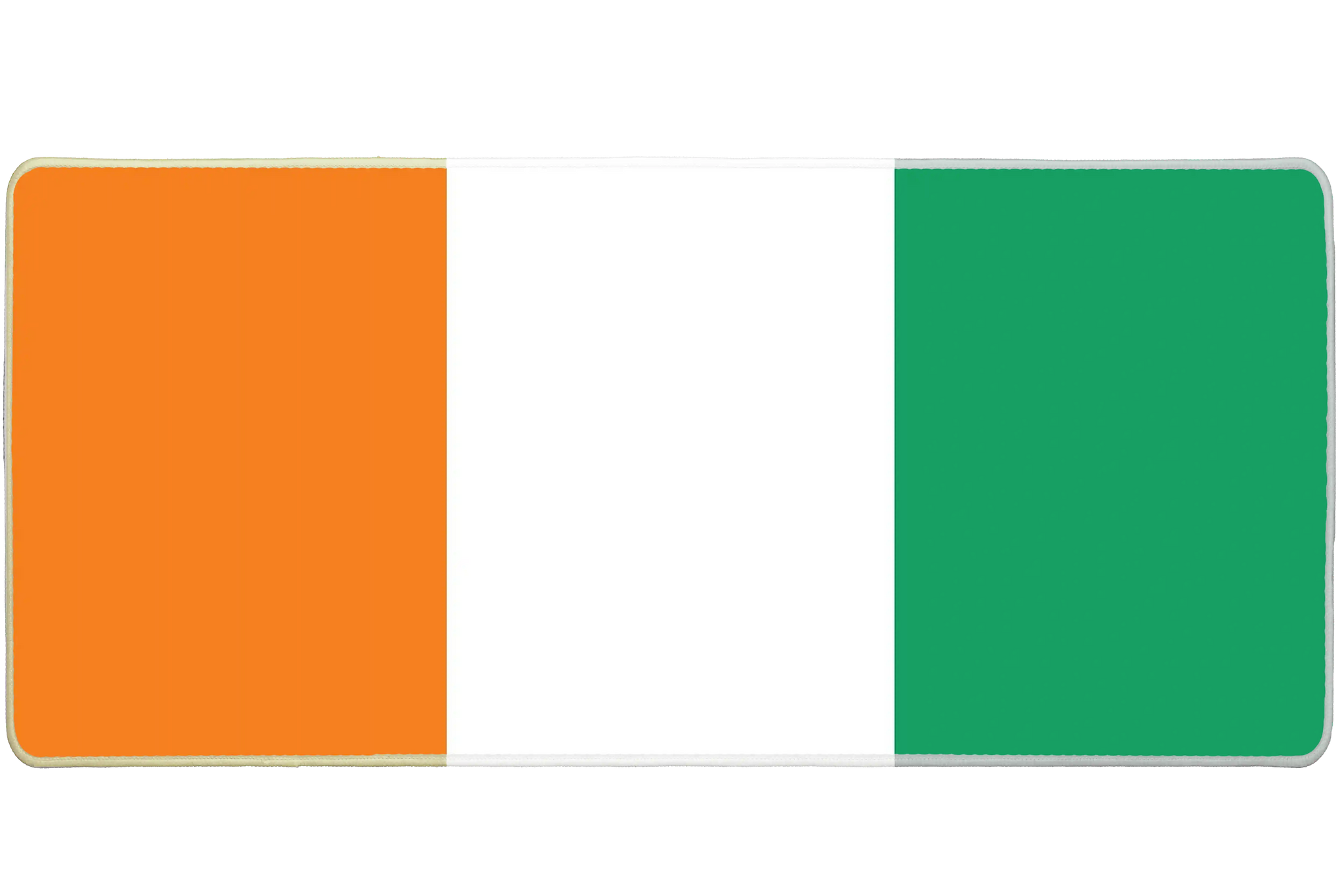 Country 36x16in custom desk pad, stitched edge Ivory Coast flag – PrintMyPad