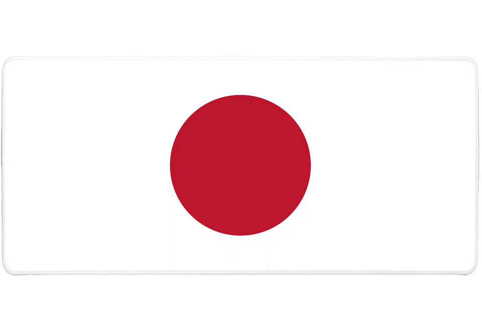 Country 36x16in custom mousepad, stitched edge Japan flag – PrintMyPad