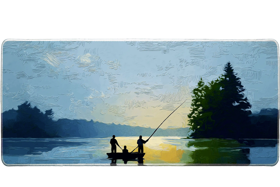 Landscape 36x16in custom desk mat, stitched edge – PrintMyPad