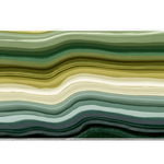 Green Layered Abstract desk mat artwork in a wide product view