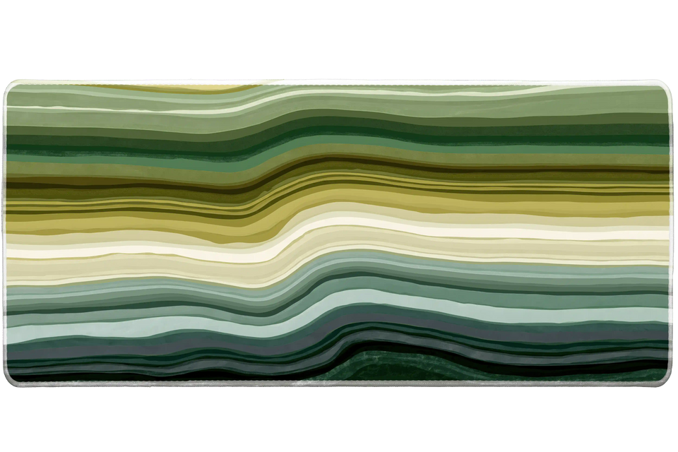 Green Layered Abstract – Earth Tone desk mat and mouse pad by PrintMyPad