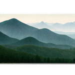 Layered Mountain desk mat artwork in a wide product view