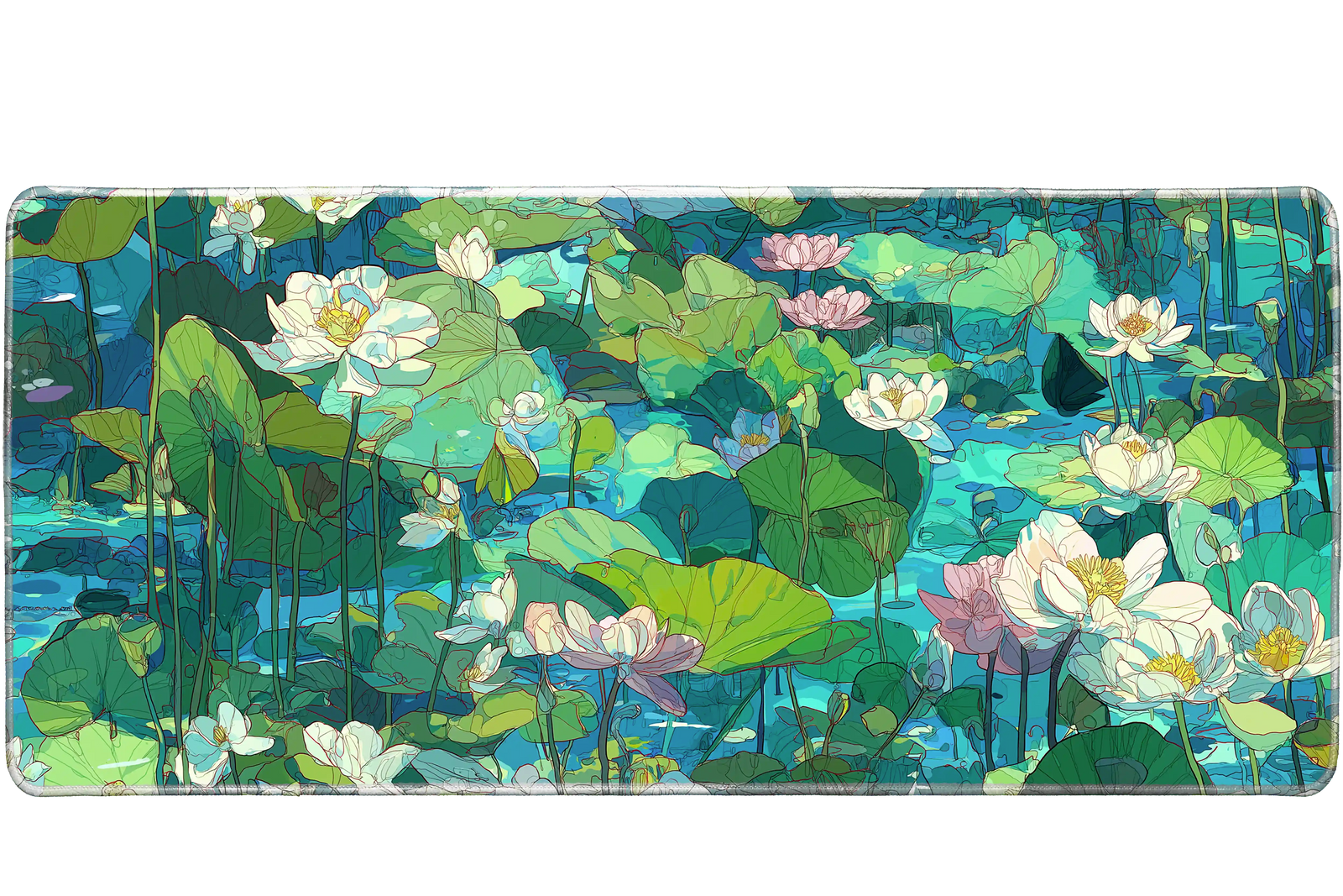 Pattern 36x16in custom deskmat, stitched edge – PrintMyPad