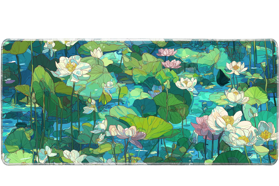 Pattern 36x16in custom deskmat, stitched edge – PrintMyPad