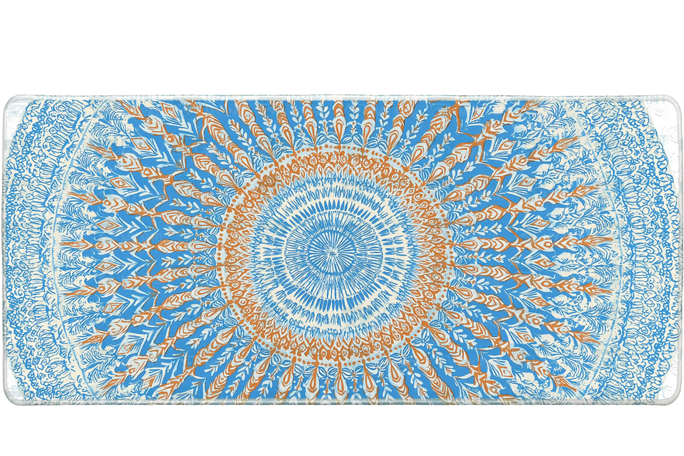 Pattern 90x40cm custom desk mat, stitched edge – PrintMyPad