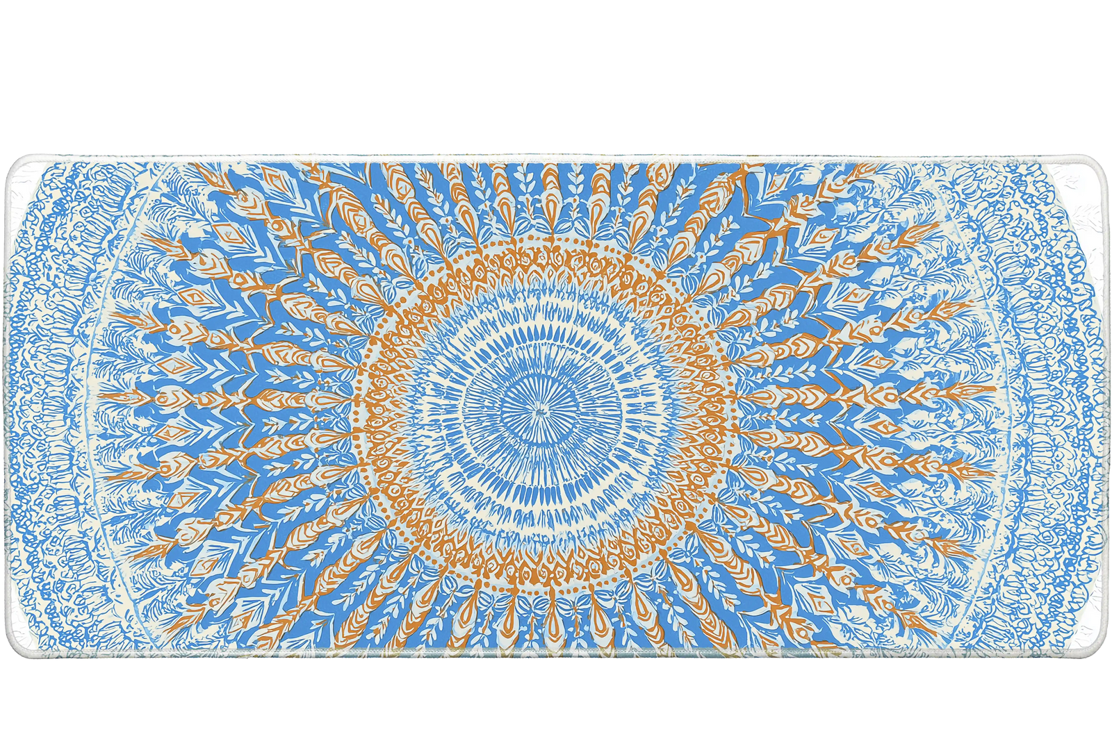Pattern 36x16in custom desk mat, stitched edge – PrintMyPad