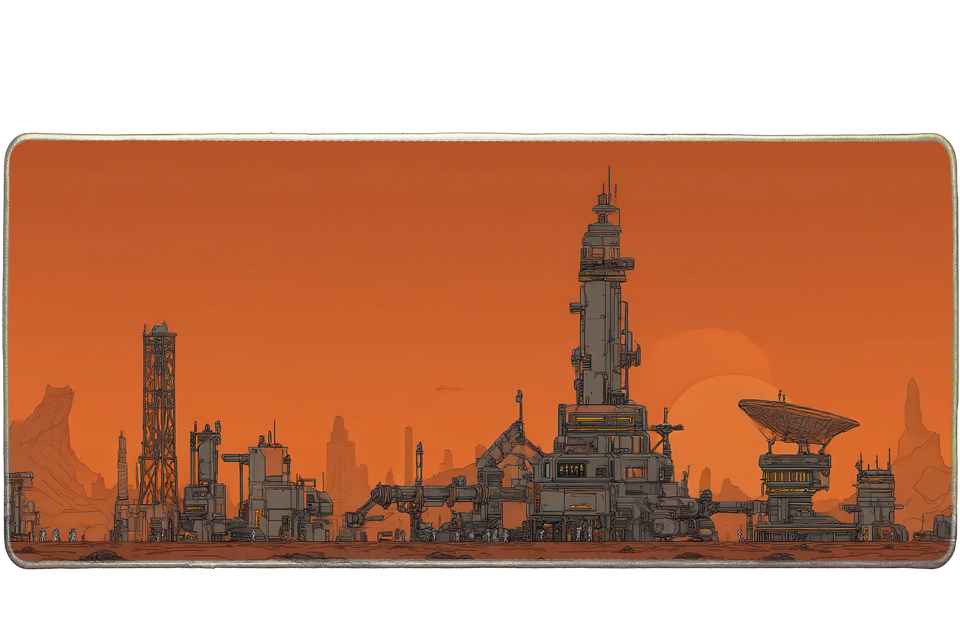 Sci-fi 90x40cm custom desk mat with stitched edge – PrintMyPad