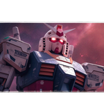 Anime 36x16in custom desk mat featuring mecha robot under starry sky, non-slip base – PrintMyPad