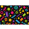 Retro Memphis Pattern desk mat artwork in a wide product view