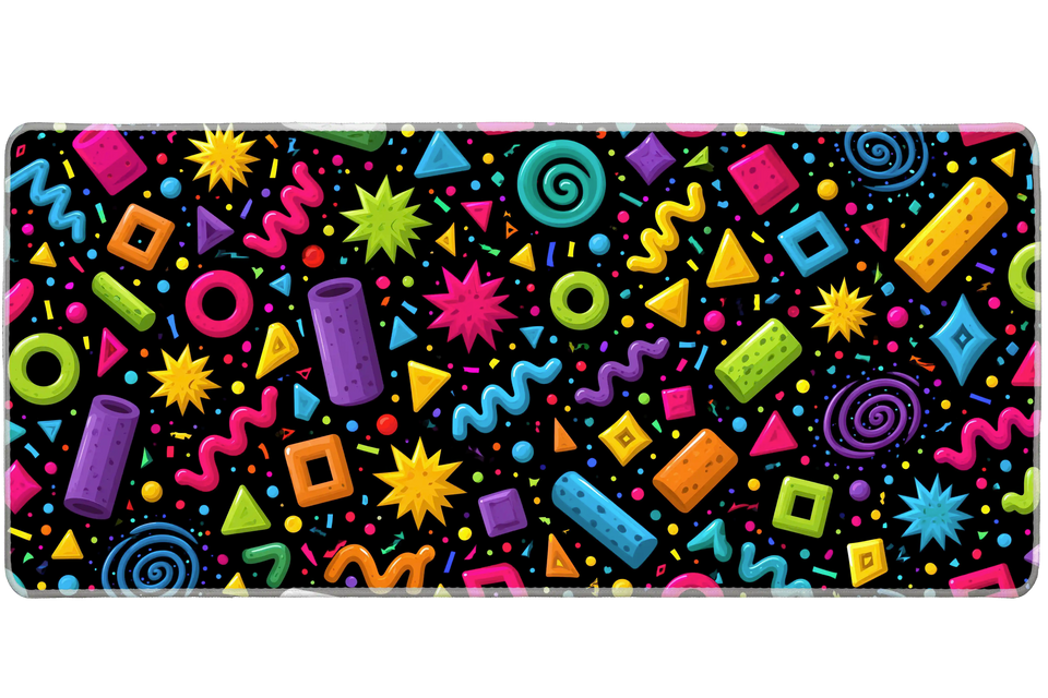 Retro Memphis Pattern – Geometric desk mat and mouse pad by PrintMyPad