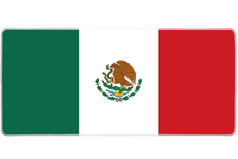 Country 900x400mm Mexican flag custom mouse pad, non-slip rubber – Print My Pad