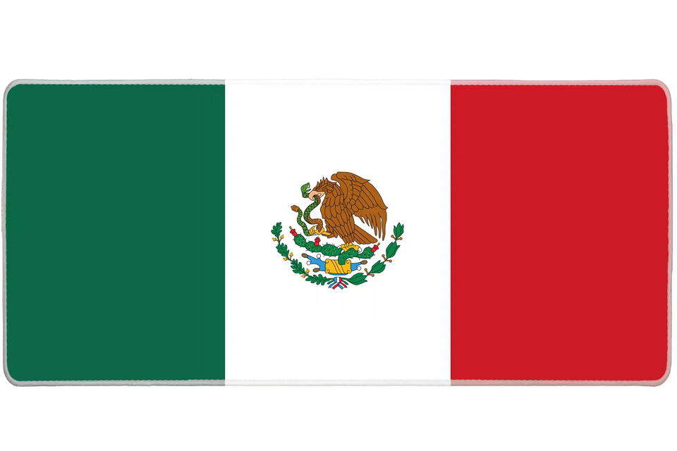 Country 900x400mm Mexican flag custom mouse pad, non-slip rubber – Print My Pad