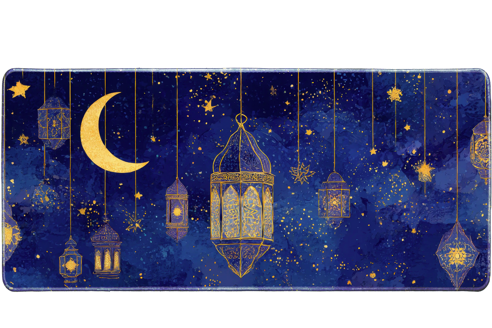 Pattern 36x16in custom desk mat, stitched edge – PrintMyPad