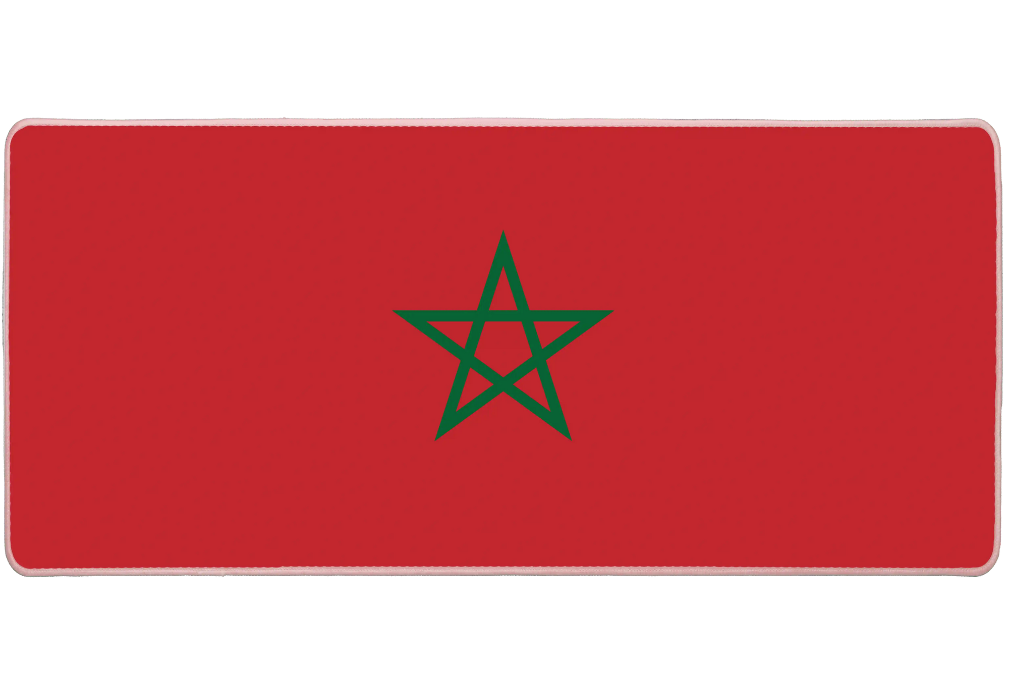 Country 36x16in custom desk mat, stitched edge Morocco flag – PrintMyPad
