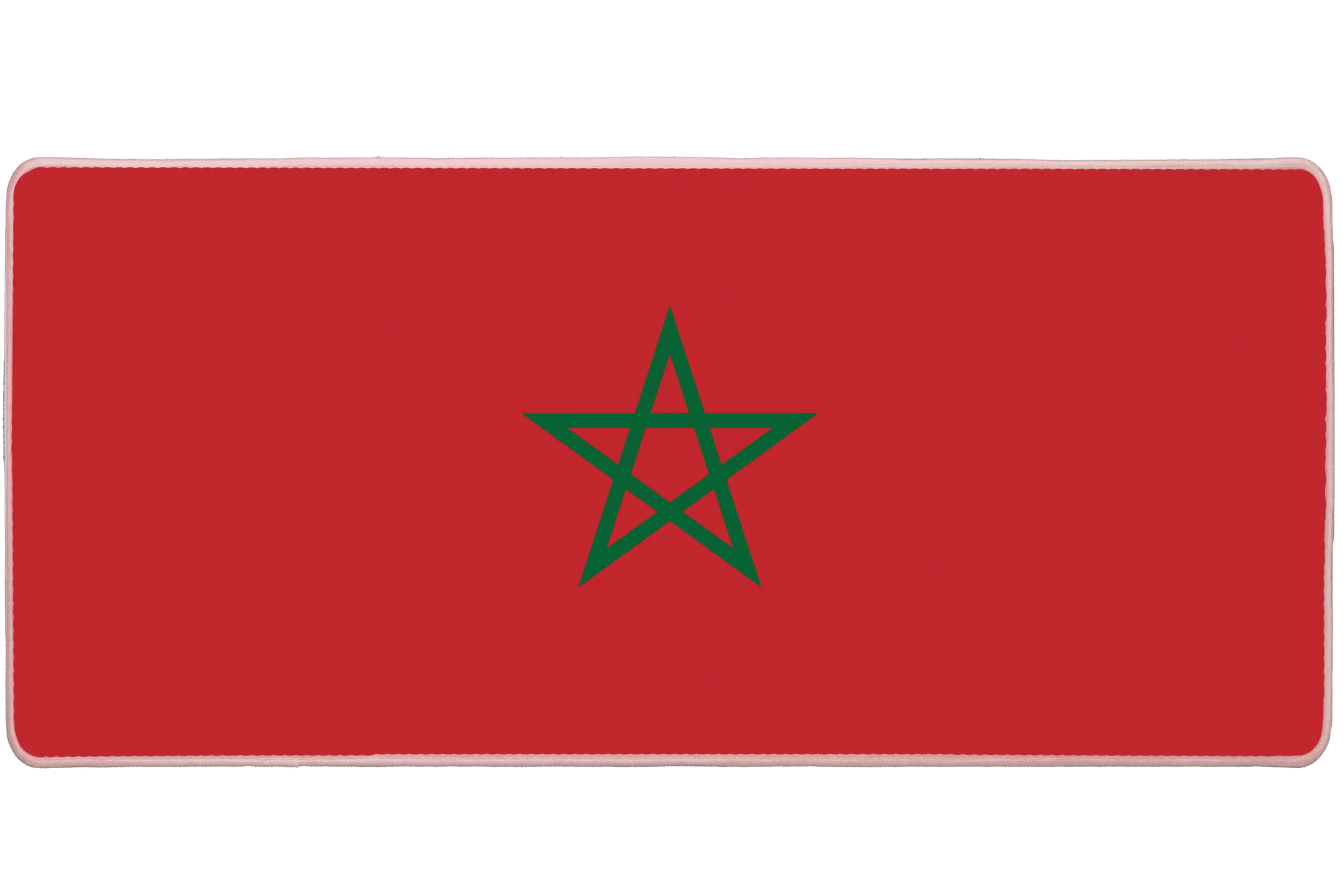 Country 36x16in custom desk mat, stitched edge Morocco flag – PrintMyPad