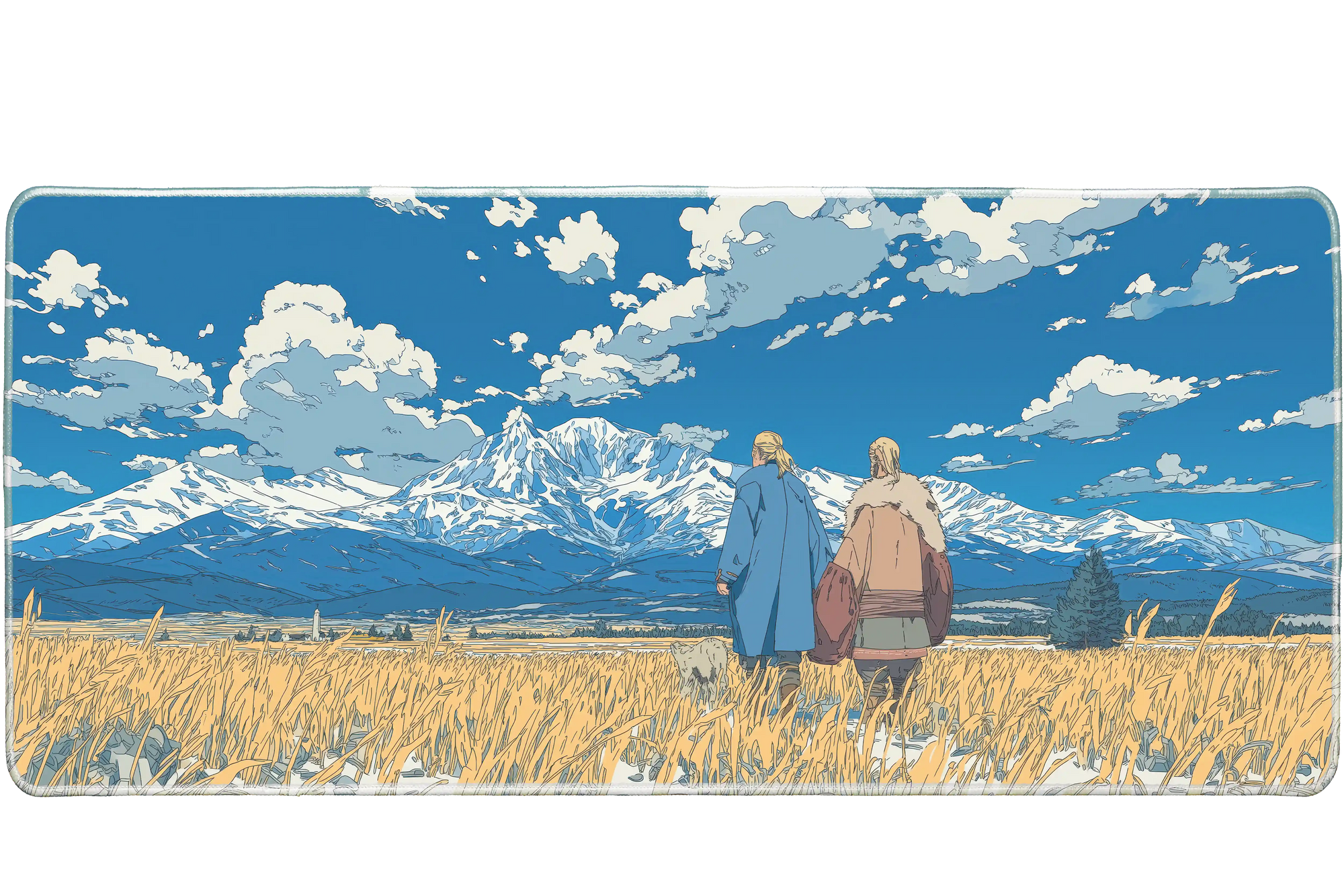 Anime 36x16in custom deskpad, stitched edge – Print My Pad