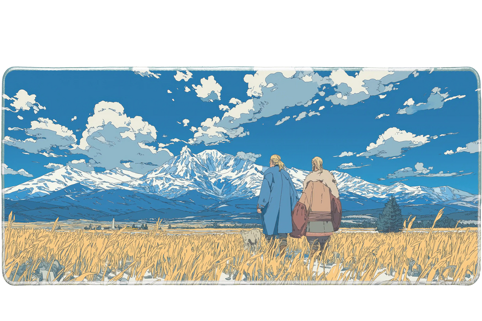 Anime 36x16in custom deskpad, stitched edge – Print My Pad
