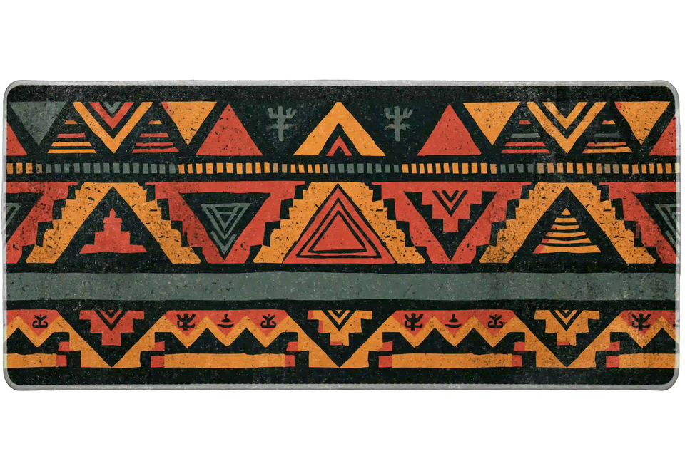 Mudcloth Geometric desk mat artwork in a wide product view