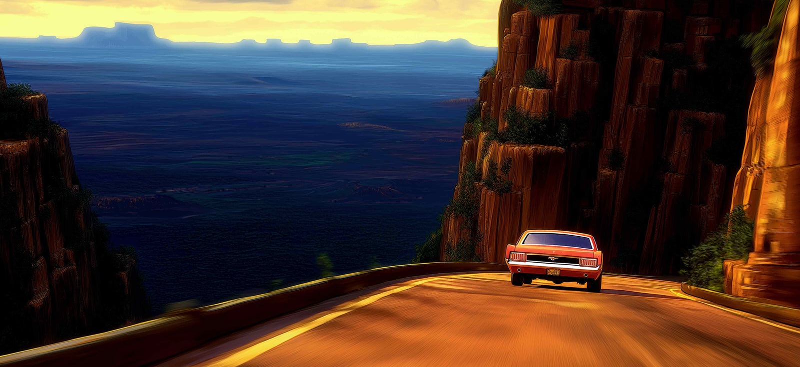 Cars 36x16in custom desk mat, stitched edge design – Print My Pad
