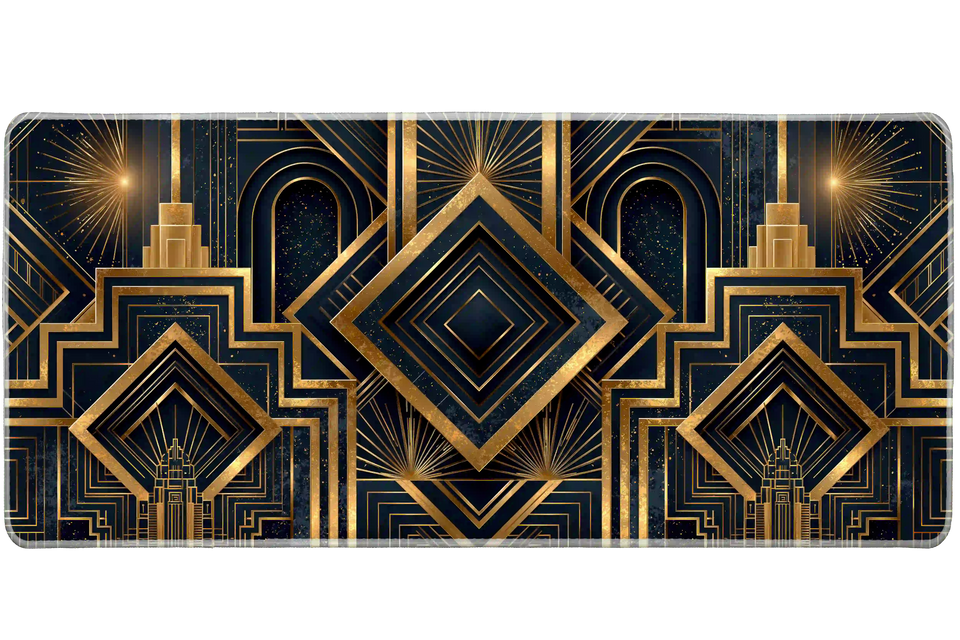 Abstract 900x400mm custom desk mat, non-slip rubber – PrintMyPad