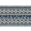 Navy Mudcloth desk mat artwork in a wide product view