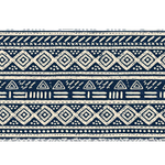 Navy Mudcloth desk mat artwork in a wide product view