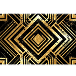 Black and Gold Art Deco desk mat artwork in a wide product view