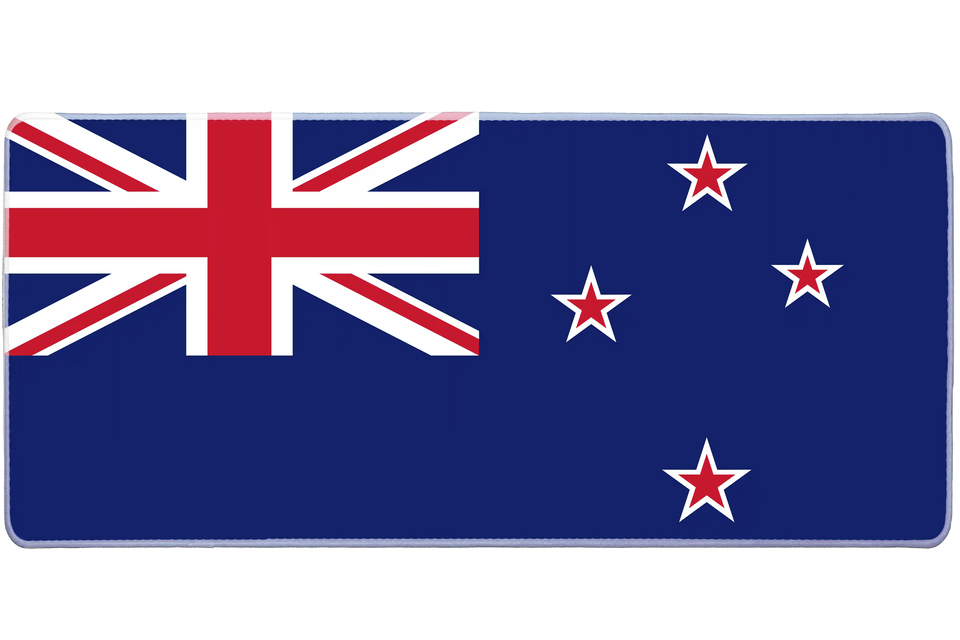 Country 900x400mm custom desk mat, non-slip rubber New Zealand flag – Print My Pad