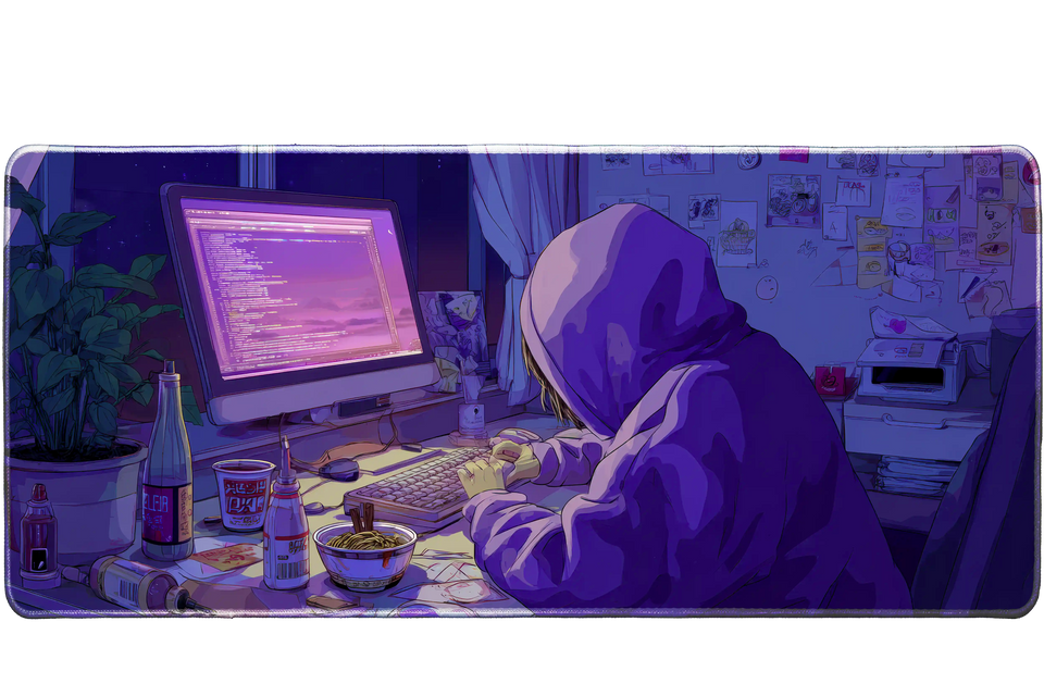 Anime 36x16in custom desk mat, stitched edge – Print My Pad