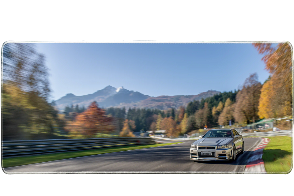 Cars 36x16in custom desk mat, non-slip rubber – Print My Pad