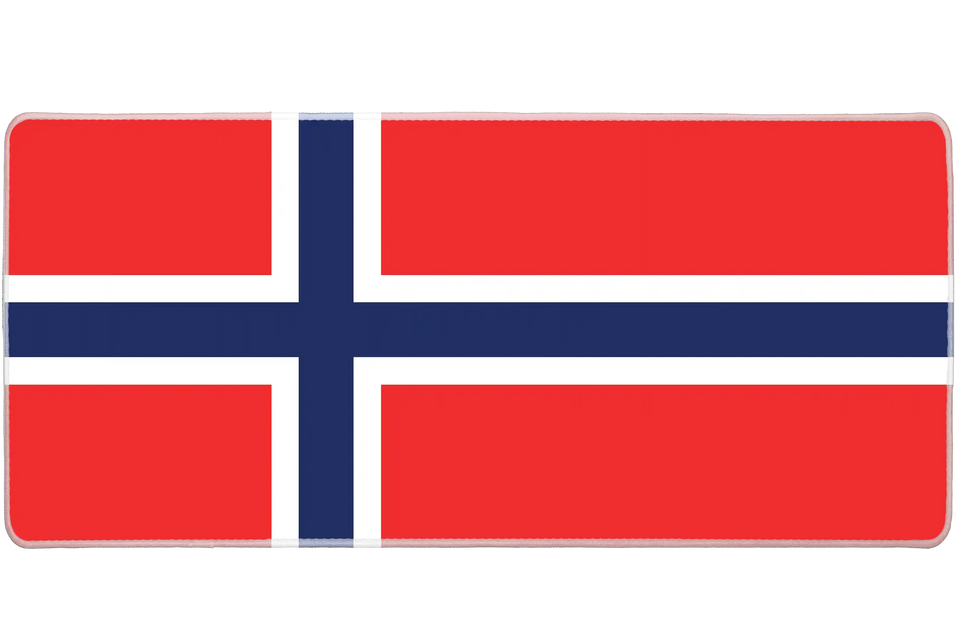 Country 36x16in custom desk pad, stitched edge Norway flag – PrintMyPad