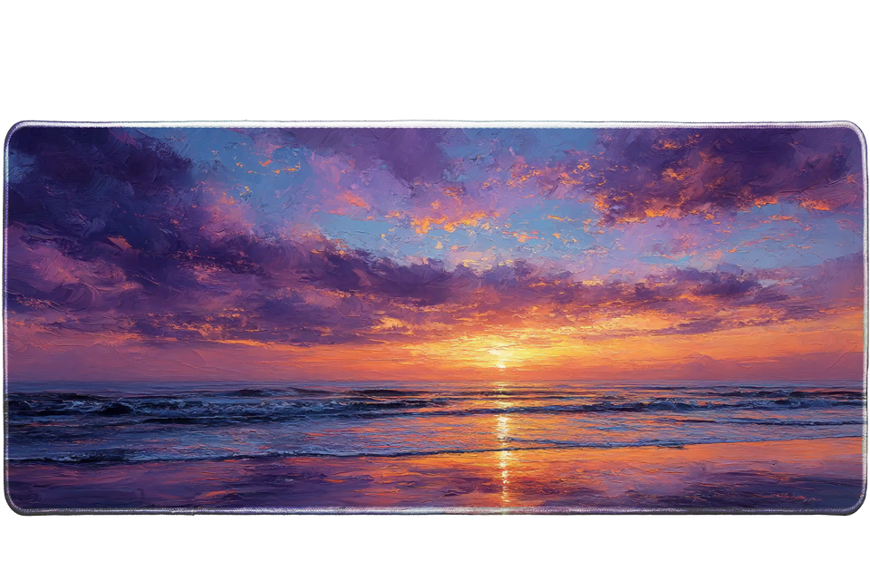 Landscape 36x16in custom desk mat, non-slip rubber – Print My Pad