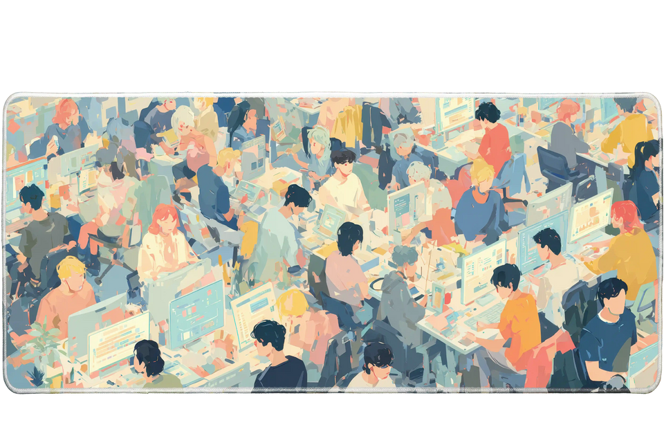 Abstract 36x16in custom desk mat, stitched edge – PrintMyPad