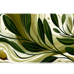 Botanical Olive Leaves desk mat artwork in a wide product view