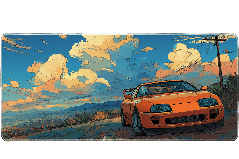 Cars 90x40cm custom desk mat, stitched edge finish – Print My Pad