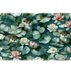 Otter Lily Pad Water Lily desk mat with resting otters, green lily pads, soft water lilies
