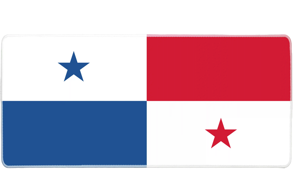 Country 36x16in custom desk mat, stitched edge Panama flag – PrintMyPad