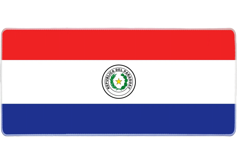Country 900x400mm custom desk mat, non-slip rubber Paraguay flag – Print My Pad