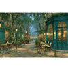 Paris Cafe Street Desk Mat | European Mouse Pad artwork on an extended desk mat with cozy Paris cafe street artwork