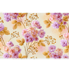 Pastel Floral Branch Soft Botanical desk mat with pink and lavender blossoms, golden leaves, and delicate