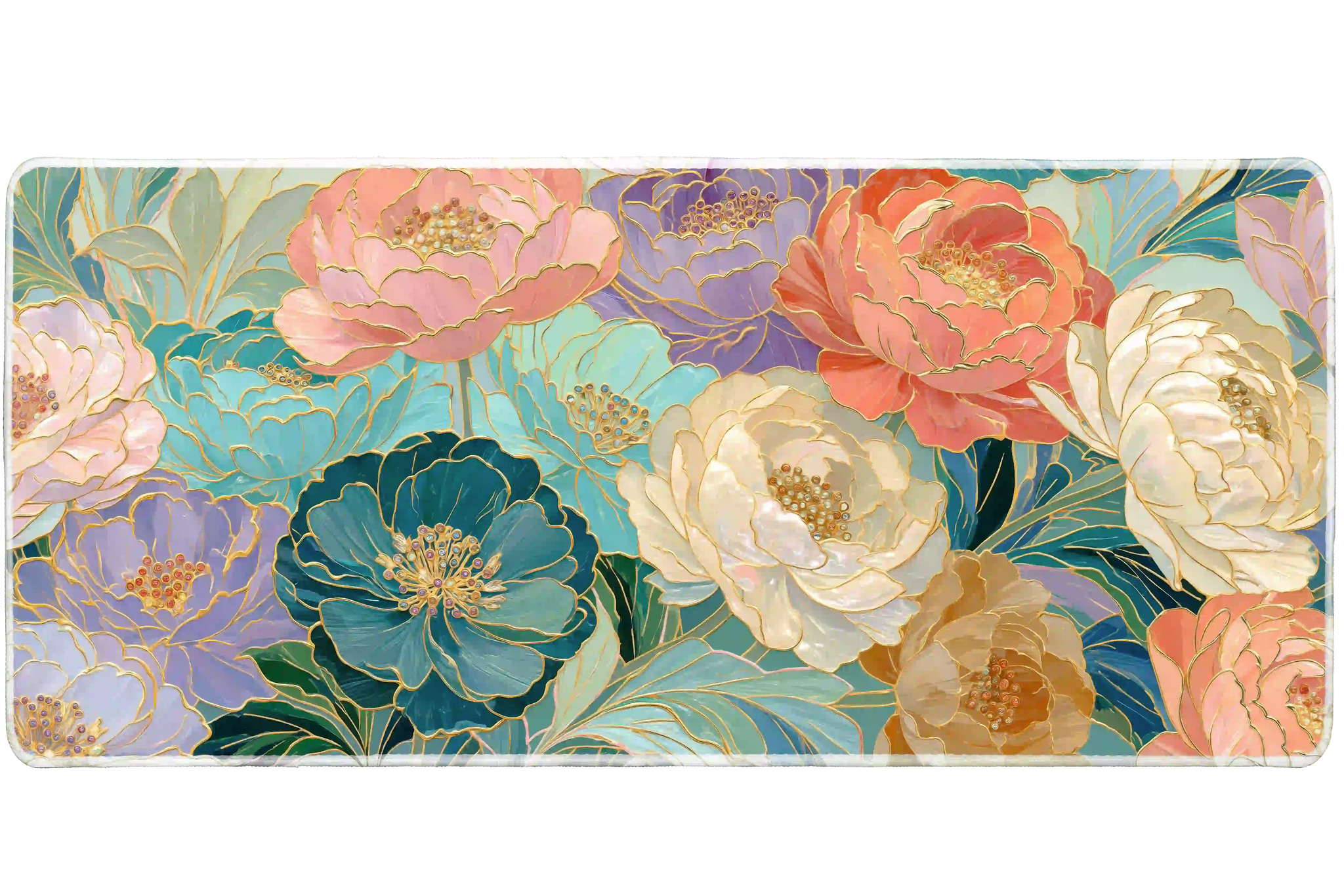 Pattern 36x16in custom desk mat, stitched edge – Print My Pad