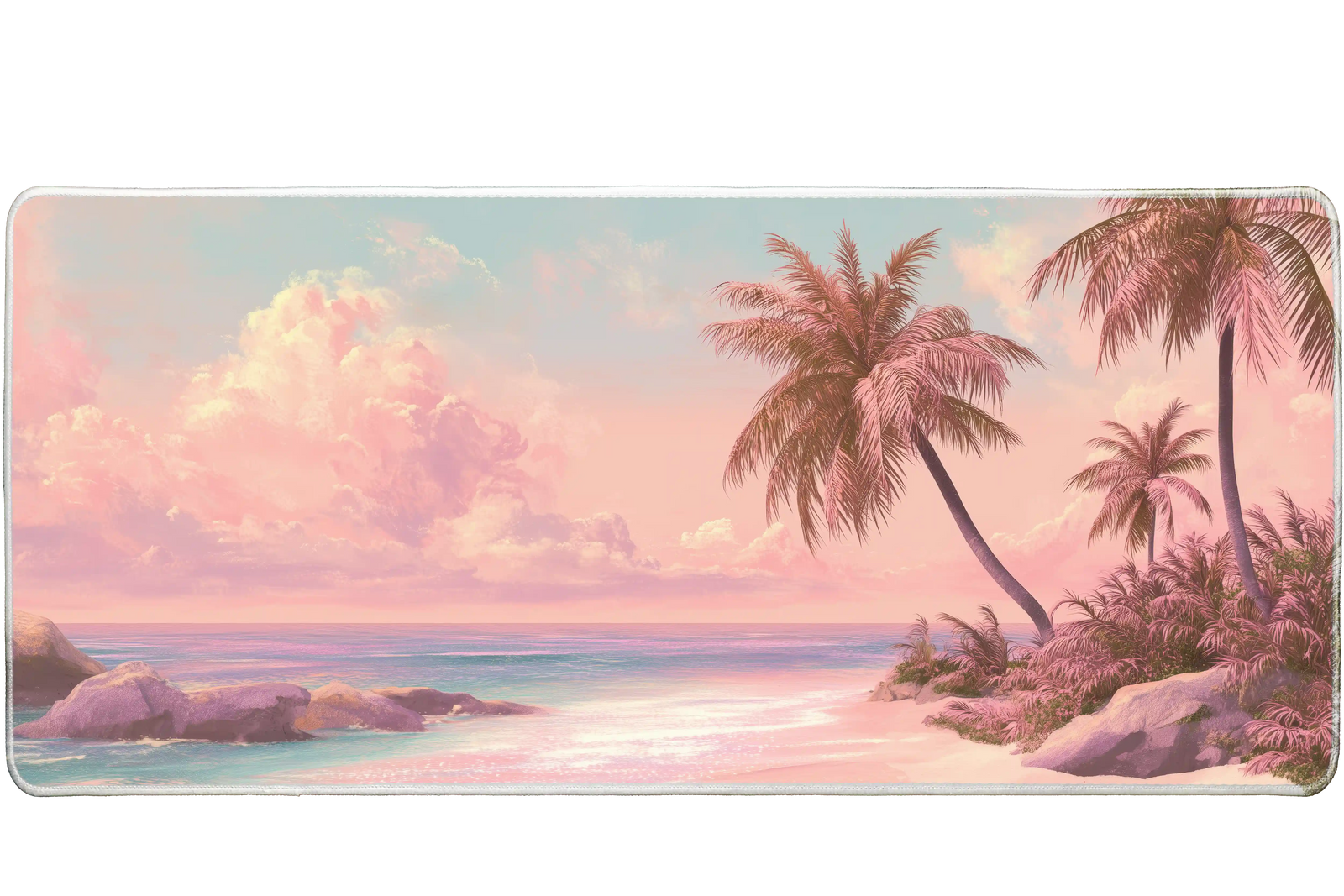 Aesthetic 36x16in custom desk mat, stitched edge – Print My Pad