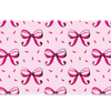 Cute Pink Bow Pattern Pastel Coquette desk mat with repeating coquette bow illustrations on a blush