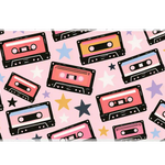 Retro Cassette desk mat artwork in a wide product view